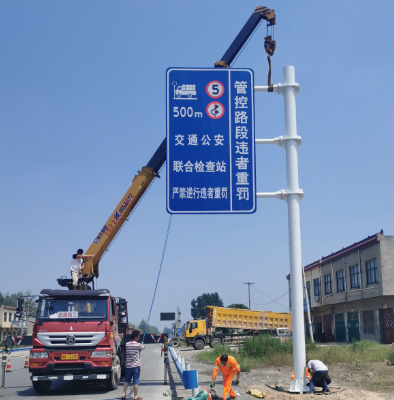 双悬臂标志杆、交通标志杆制作、门架立柱加工厂家